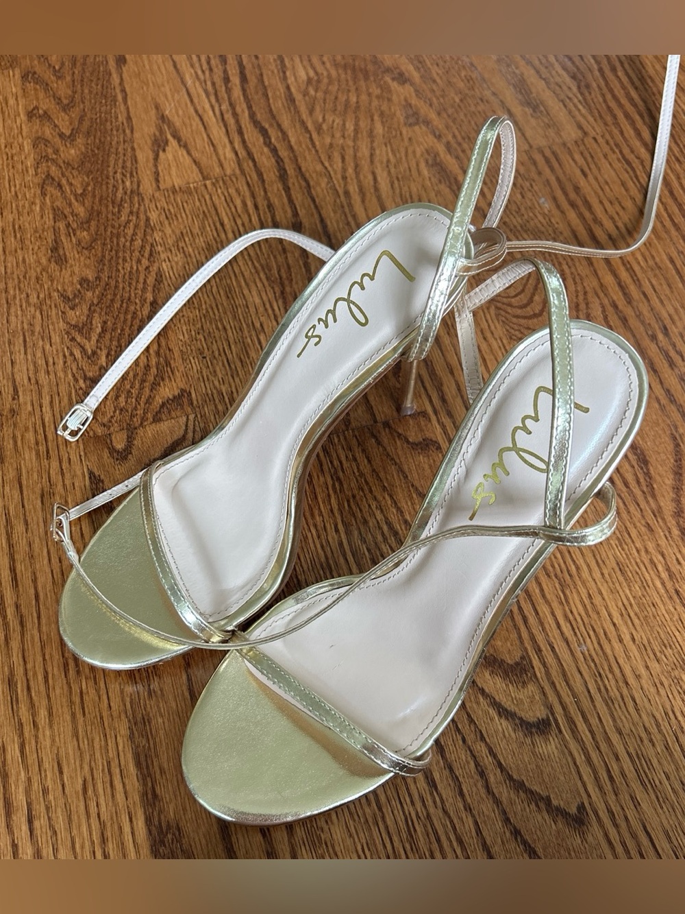 Lulu's Metallic Gold Open-Toe Strappy Heels
